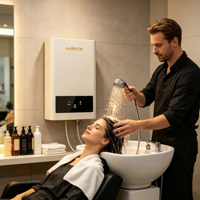 Chauffe-eau électrique instantané 5500W à économie d'énergie avec protection contre les fuites et contrôle par micro-ordinateur pour station de lavage de cheveux