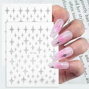 Wholesale Nail Sticker Silver Star Light Nail Designs Art Decoration Decals For Nail Brands
