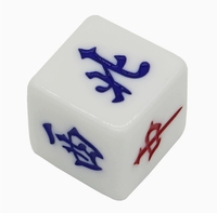 Dés de direction du vent en résine de 24 mm, dés à 6 faces avec paillettes de cristal, dés marqueurs de vent pour le mahjong, accessoires de jeu de mahjong pour jeux de table
