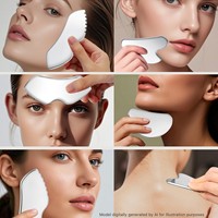 Outils de massage facial Gua Sha en acier inoxydable pour la relaxation musculaire à froid, réducteur de double menton, drainage lymphatique du cou - Vente directe usine