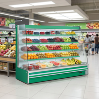 Réfrigérateur commercial vertical à rideau d'air avec porte vitrée pour boissons et spiritueux, vitrine réfrigérée verticale