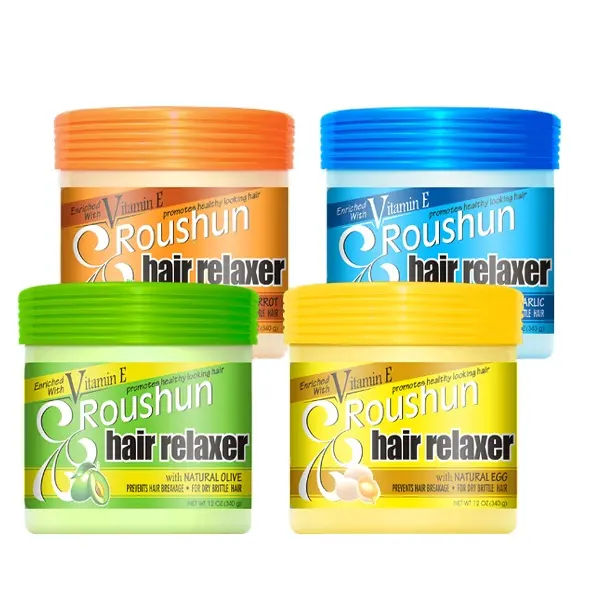 ROUSHUN זית/ביצה/גזר/שום Relaxer מיישר שיער קרם