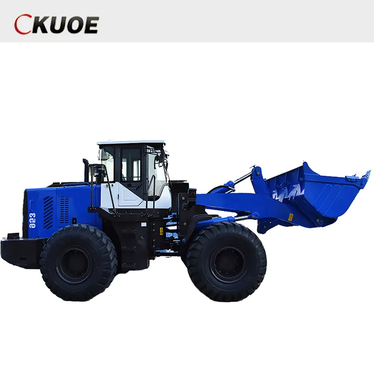 factory prices 2-ton front loader with 4x4 wheel drive slip steering and backhoe, rated load of 5 tons, available for sale
