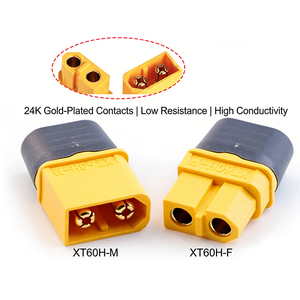 Разъемы Amass XT60H XT60 с защитным корпусом для дронов и RC-аккумуляторов Lipo, без термоусадки, 12AWG, позолоченные - Product Image 5