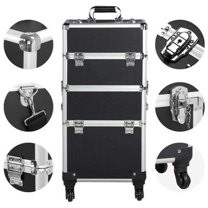Valise de Maquillage Professionnelle en Aluminium, Type Trolley Roulant, pour Voyage et Cosmétiques (Vente en Gros) - Product Image 4