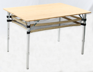 Portable <b>Folding</b> <b>Outdoor</b> <b>Table</b> Adjustable Aluminum Legs Bamboo Multifunctional Modern Beach Furniture for Camping Garden Use - Product Image 4