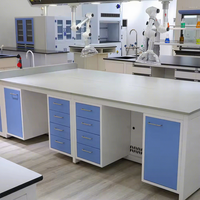 Banc de travail d'île de meubles de laboratoire en métal moderne avec l'évier pour l'utilisation électronique de biologie d'usine pharmaceutique