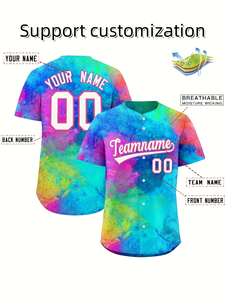 Maillot de baseball personnalisé avec logo et numéro imprimés, sublimation, impression 3D, 100% polyester, protection UV, respirant, pour hommes et femmes, entraînement et matchs - Product Image 4