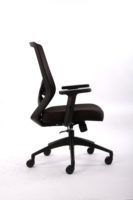 Chaise de bureau exécutive ergonomique moderne en tissu avec soutien lombaire, accoudoirs réglables confortables, coussinets en PU et base pivotante