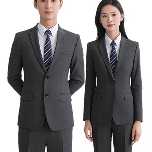 Tuta da lavoro professionale da <span class=keywords><strong>uomo</strong></span> nuova versione pendolarismo grigio antirughe a quattro vie elasticizzata pronta per la spedizione - Product Image 5