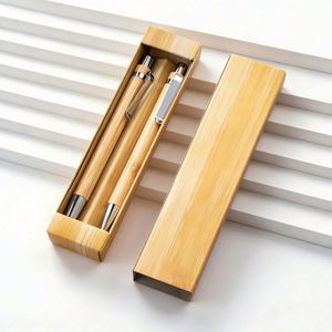 Promotional Eco-friendly Bamboo Ballpoint <b>Pen</b> Set Universal Stylus <b>Pen</b> for Wedding Signature Custom <b>Pen</b> for Corporate Gift Set - Product Image 1