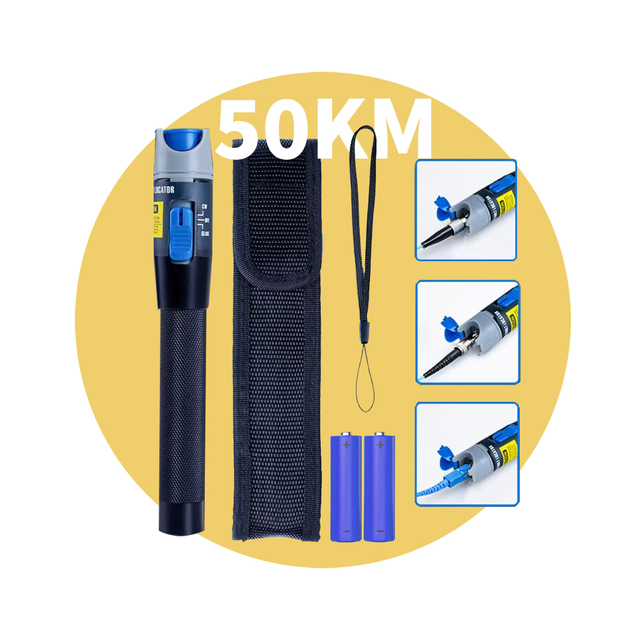 2025 Hot Sell VFL 50km Fiber Laser Pointer High Power 30mW Dry Battery Mini Pen-type Fiber Optic Visual Fault Locator
