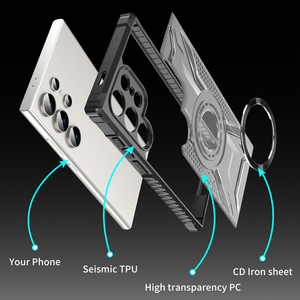 Funda de Armadura para <span class=keywords><strong>iPhone</strong></span> 17 16 PRO MAX 16Plus 16 15 Pro Max 14 13 Mini funda de teléfono de carga inalámbrica magnética transparente - Product Image 4