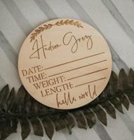 Accessoires de photographie pour nouveau-nés, cartes de développement mensuel pour bébé, disques en bois, cartes de développement double face