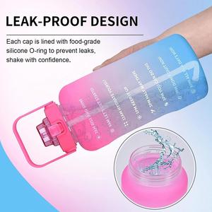 ขวดน้ำไล่เฉดสีขนาด 64 ออนซ์ พร้อมตัวบอกเวลาและหลอดดูด ปราศจากสาร BPA ป้องกันการรั่วซึม ขวดน้ำพร้อมคำให้กำลังใจ - Product Image 3