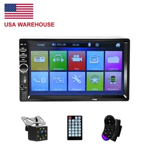 USA WAREHOUSE 2 din 7018B 7" touch Screen Video BT MP5 Player Auto Radio 8IR Rear Camera For Pioneer CAR Radio