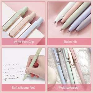 Kustom Logo klik Gel pena Pak Macaron skema warna tekan jenis pena ditarik untuk grosir perlengkapan kantor sekolah - Product Image 4