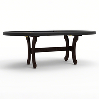 Table de casino en bois antique de haute qualité, personnalisée pour 10 joueurs, table de poker ovale professionnelle luxueuse pour Texas Hold'em