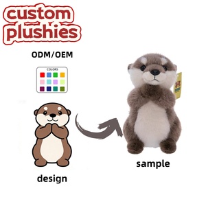 Özel Ev Dekorasyonu Sevimli Manyetik Su Samuru Peluş Oyuncak Çocuk Bez Bebek Akvaryum Hediyelik Eşya Yıldönümü Fileli Stres Giderici - Product Image 1