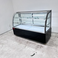 Nouvelle Arrivée Vitrine Réfrigérée Commerciale Rétro Noire 350L avec Porte Vitrée pour Gâteaux et Aliments
