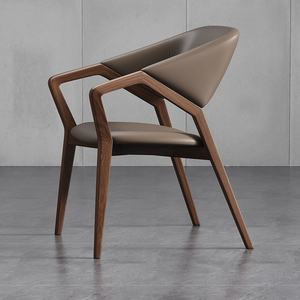 Dining Chair Wooden Armchair With <b>Backrest</b> For Home Office Meeting Use - Product Image 3