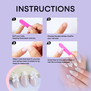 <span class=keywords><strong>Elegantes</strong></span> 24 <span class=keywords><strong>Uñas</strong></span> Acrílicas Artificiales en Forma de Almendra de Alta Calidad con Lazo Francés <span class=keywords><strong>y</strong></span> Diamantes de Imitación, <span class=keywords><strong>Uñas</strong></span> Postizas de Cobertura Completa con Pegamento de Fábrica - Product Image 4