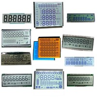Afficheur LCD à 7 segments personnalisable de petite taille, 8 chiffres, avec circuit intégré de commande, blanc sur noir, module d'affichage LCD TN COG
