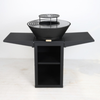Nouveau produit - Barbecue multifonctionnel pour la fête des pères - Grill extérieur - Bois de chauffage - Acier au carbone durable - Table de cuisson extérieure
