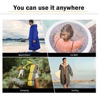 Parka de surf à manches longues avec logo personnalisé, poncho de surf en microfibre, robe de change de surf en polaire imperméable et durable pour la plage