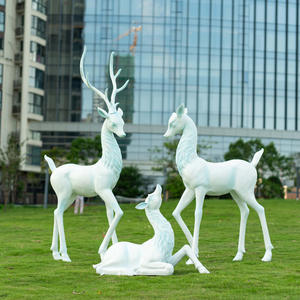 Escultura abstracta <span class=keywords><strong>de</strong></span> alce <span class=keywords><strong>de</strong></span> ciervo blanco para paisaje <span class=keywords><strong>de</strong></span> jardín, hermosa decoración reforzada con fibra <span class=keywords><strong>de</strong></span> vidrio para exteriores para manualidades <span class=keywords><strong>de</strong></span> resina - Product Image 4