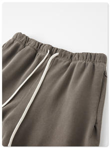 Pantalones cortos lavados con borde de corte callejero retro de 420g para hombre para ropa deportiva informal - Product Image 3