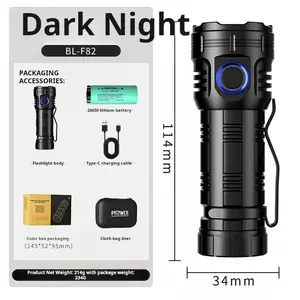 New Multi Functional Mini Long Range Flashlight 3 Eye Rechargeable Flashlight Steel Cannon