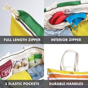 Bolso extragrande de fin de semana para mujer All the Things, bolso grande para la noche, bolso de mano para Hospital, bolso de lona con cremallera de arcoíris colorido - Product Image 5