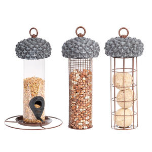 Esschert Design Étourneau grimpant Grande Mésange mésange bleue Moineau domestique moderne rond gland Mangeoire à oiseaux accrochée à une clôture - Product Image 5