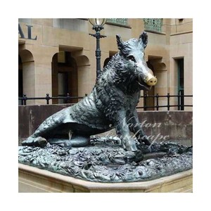 Ngoài Trời Vườn Zoo Trang Trí Kim Loại Lớn Động Vật Đồng Razorback Pig Tượng - Product Image 4