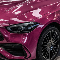 WRAPMASTER 1.52*15m TPU Brillante Magenta, Película Protectora de Pintura PPF de Color con Autocuración, Instalación en Húmedo, Película Autoadhesiva para Envoltura de Automóviles
