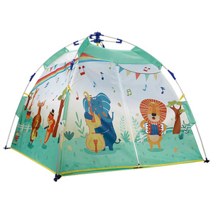 Carpa Infantil Kempma con Diseño Musical de Animales, 120x120x108cm, Casa de Juegos Interior y Exterior de Montaje Rápido para Niños - Product Image 1