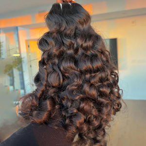 Lots de Cheveux Humains Vierges Bruts à Double Trame, Bouclés Birmans, en Gros, Extensions de Cheveux Alignées aux Cuticules pour Femmes Noires - Product Image 1