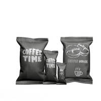 Emballage de café en poudre instantané imprimé sur mesure sachets en mylar en feuille d'aluminium thermoscellés à couvercle ouvert