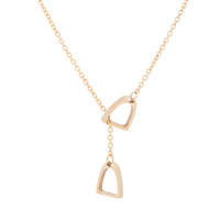 Colliers et pendentifs simples en forme de fer à cheval porte-bonheur en acier inoxydable, avec double étrier de cheval, pour femmes et hommes, accessoires et cadeaux