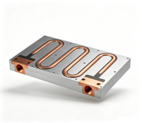 Plaque de refroidissement liquide CNC personnalisée avec tube en cuivre pour batterie de véhicule électrique