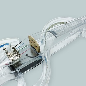 Performance de scène de niveau professionnel Violon électronique électroacoustique transparent Lumières éblouissantes Couleurs claires réglables - Product Image 3