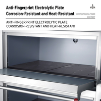 Four à sole électrique commercial 2 niveaux 4 plateaux en acier inoxydable pour boulangerie, pain et pizza 400 ℃   Fenêtre en verre double couche