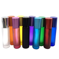 Bouteille Roll-on Portable en Verre Dépoli de 10 ml pour Huile Essentielle, Parfum, Brumisateur – Contenant de Voyage Rechargeable