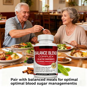 Factory Direct Premium 20 capsules complexes de soutien de la glycémie aux herbes naturelles supplément pour adultes taux de glycémie sains - Product Image 3