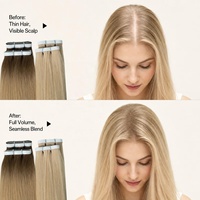 Extensions de cheveux réutilisables OEM/Usine OEM, 100% cheveux humains vierges Remy, double épaisseur, aspect naturel fin et invisible, vente en gros