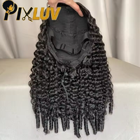 Perruque mi-tête bouclée birmane avec cordon de serrage facilement ajustable, 100% cheveux humains bruts vietnamiens, alignés sur la cuticule, sans colle