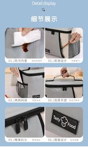 Sac isotherme bandoulière grande capacité, écologique, réutilisable, étanche, pour le travail, l'école, les pique-niques, sac à lunch A-2646 - Product Image 6