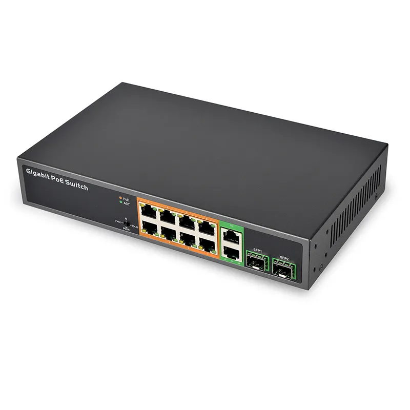 SDAPO PSE1008GSR-AI puissance totale 150W 8 ports PoE Switch8 + 2 + 2SFP tous gigabit non Combo Gigabit poe switch