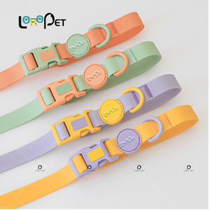 Benutzer definiertes Logo Macaron Color Wasserdichtes Silikon-Schnellverschluss-<span class=keywords><strong>PVC</strong></span>-Armband Verstellbares Hundehalsband-Leinen-Set Solid für Katzen besitzer - Product Image 1